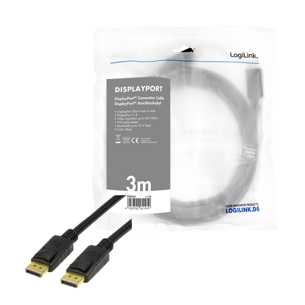 Logilink Display Port 1.4 Kabel 3m